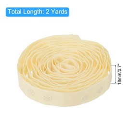 sourcing map 2 Yard Snap Button Tape Double Buckle for Sewing, Cotton Snap Button Trim Fastener Buckles Tape for Clothes Fabric DIY Craft, Beige