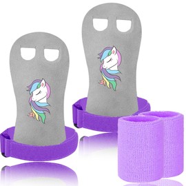 LOVMEAD Sports Gloves for Horizontal Gloves, Children, Protects Hand Palm with Bracelets Pair, Bar Handles, Palm Protection, Wrist Support for Kettlebells, Sports, Workout (Purple, M)