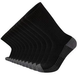 COOVAN 12 Pack Crew Socks for Men Half Cushion Moisture Wicking Athletic Socks