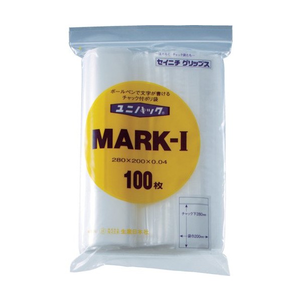 Production Nihon Sha Unipack Mark (Plastic Bag with Zipper) MARK-H Polyethylene, Japan (100 Pieces) AYN0906