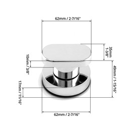 QWORK® Pack of 2 Powerful Suction Cup Handle, Rotating Pull Handle, Traceless and Reusable Suction Cup Door Handle for Drawer, Cupboard Door, Bathroom Door, Fridge Door, Toilet Lid - Silver