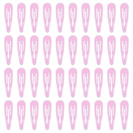 40 Pcs 2 Inch pink Metal Snap Hair Clips No Slip Hair Barrettes For Women Hair Accessories(Pink)