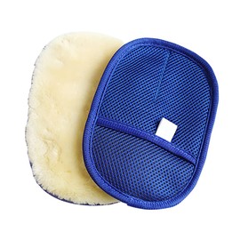 Tiardey Imitation Wool Mitt Car Wash Mitt Car Cleaning Ultra Soft Lambskin Wash Pad Blue