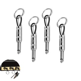 Probuk Pack of 4 Key Holder Guitar Musician Key Holder Wall Key Ring Portable Stainless Steel Keyring Gift for Music Lovers Women Men Birthday Anniversary