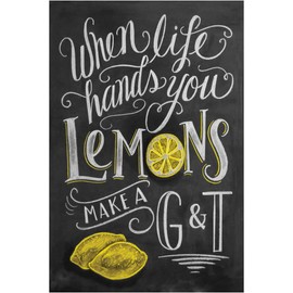 Sawfish® Make Gin And Tonic Metal Sign Retro Vintage Wall Tin Plaque 10x15cm 20x15cm 20x30cm 30x40cm 40x60cm Ideal for Pub Shed Bar Office Man Cave Home Bedroom Dining Room Kitchen (15x20 cm)