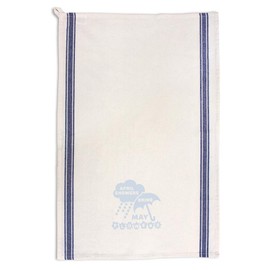 Custom Decor Kitchen Towels April Showers Bring May Flowers Spring Season Seasons Spring Cleaning Supplies Dish Towels Blue Stripe Design Only