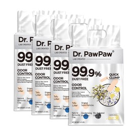 Tofu Cat Litter, Dr. PawPaw Clumping Cat Litter, Natural Tofu Scent 18 lb, Dust-Free Keep Kitty Tidy, Superior Odor Control Keep Step Fresh