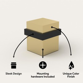 Mega Handles Square Floor Door Stopper, Quickly Installed Wall Protector Stopper, Wall Protectors from Door Knobs, Floor Door Stop with Mounting Hardware Included - Satin Brass - 1.5 Inch