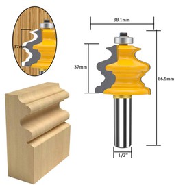 MAYLINE 1/2 Inch Shank Router Bits Sets 10 PCS, Woodwork Milling Cutter Router Bit Set, Wood Tongue Groove Rail Stile Cabinet Carbide CNC Cutting Tool for Door&Table Panel(04)