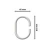 Interdeco Talent – Luina Curtain Rings White Plastic Oval Open