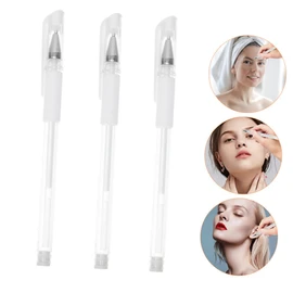 Mobestech 3pcs Skin Marker Eyebrow Marker Microblading Outline Pen Eyebrow Felt Pen White Brow Mapping Pencil White Marker Pen Beauty Tools Supplies Multifunctional Pen