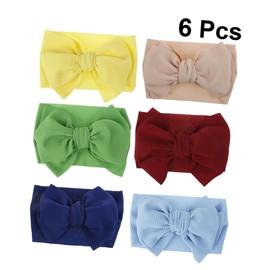 Healeved 6pcs Headbands Set Wide Brim Bowknot Hair Accessories for Soft Stretchy Head Wraps Mixed Color Hair Bands for Newborns
