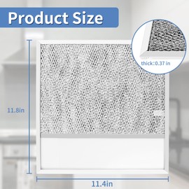 WZKO BP57 Range Hood Filter with Light Lens pack 2 for Broan-NuTone 43000 Series Stove Hood Vent Air Filter-Kitchen Exhaust Grease Aluminum Filter- 11-3/8 x 11-3/4 In