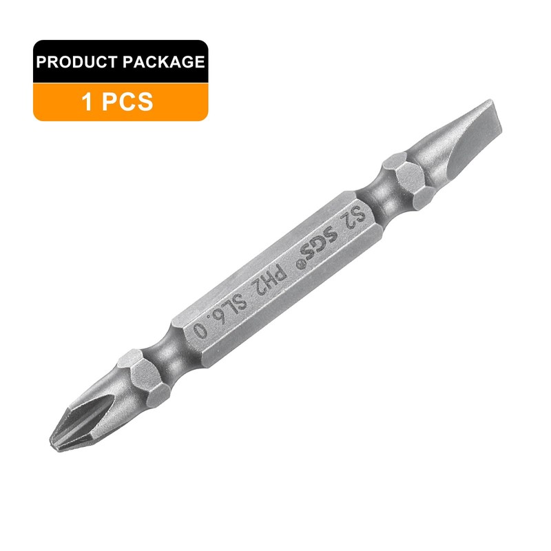 HARFINGTON Magnetic Double Ended Screwdriver Bit 6mm PH2/SL6 2.56" Length