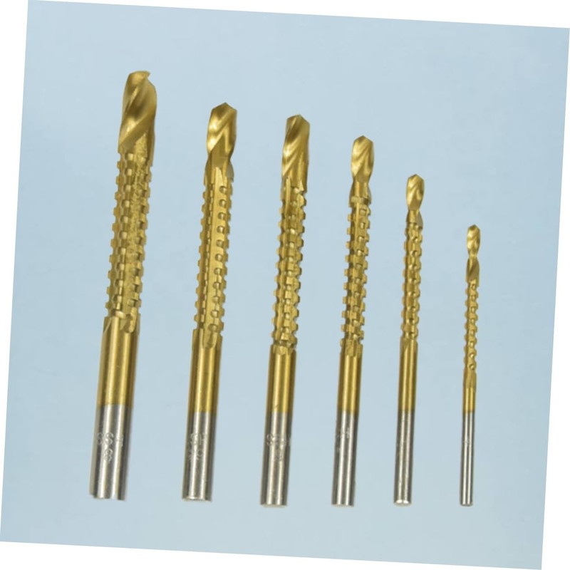 TEHAUX HSS Titanium Coated Drill Bits 6 Piece Set 3mm-8mm