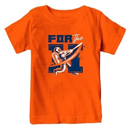 Xtreme Apparrel for The H Houston City Baseball Kid's Fan T-Shirt (Orange Shirt, YXS)