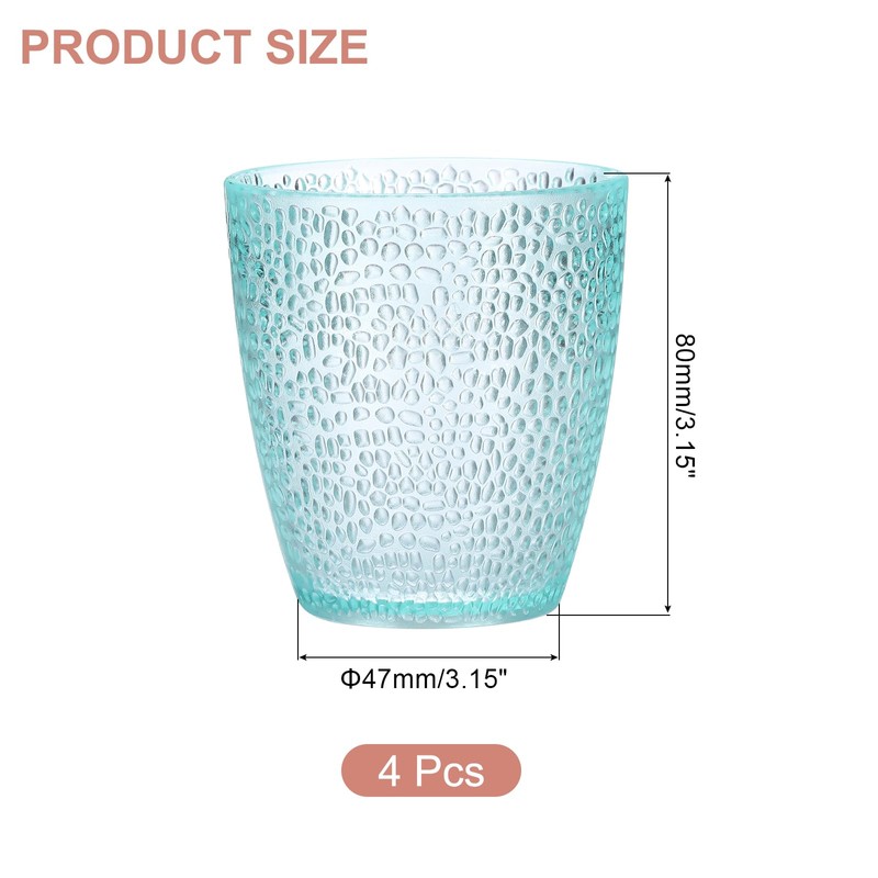 sourcing map 7oz Acrylic Drinking Glasses, 4Pcs Plastic Reusable Tumblers