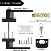 Entry Door Handle Lever with Lock Key, Black Square Heavy