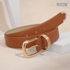 WERFORU Women's Leather Belt with Gold Buckle Ladies Fashion Faux