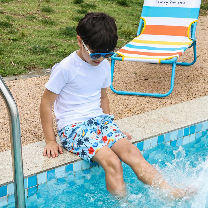 LACOFIA Boys Short Sleeve Rash Vest Kids Sun Protection Swim