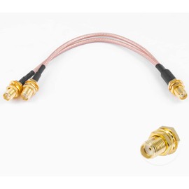 POBADY 6" SMA Female to SMA Dual Female Splitter Coax Cable 3 Way V-Type RG316 50 Ohm for 2G 3G 4G LTE Antenna Router Gateway Modem MiFi Mobile Hotspot