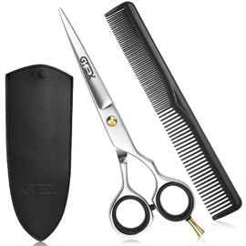 Hairdressing Scissors, Professional Hair Cutting Scissors, 6.5 Inch Premium Scissors, Hair Cutting with Comb and Leather Case, Hair Scissors, Hair Scissors for Men, Women, Adults, Hair Trimming Kit