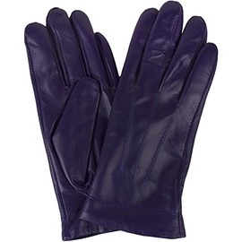 SNUGRUGS Womens Butter Soft Premium Leather Glove with Classic 3pt Stitch Design & Warm Fleece Lining (Small (6.5"), Purple)