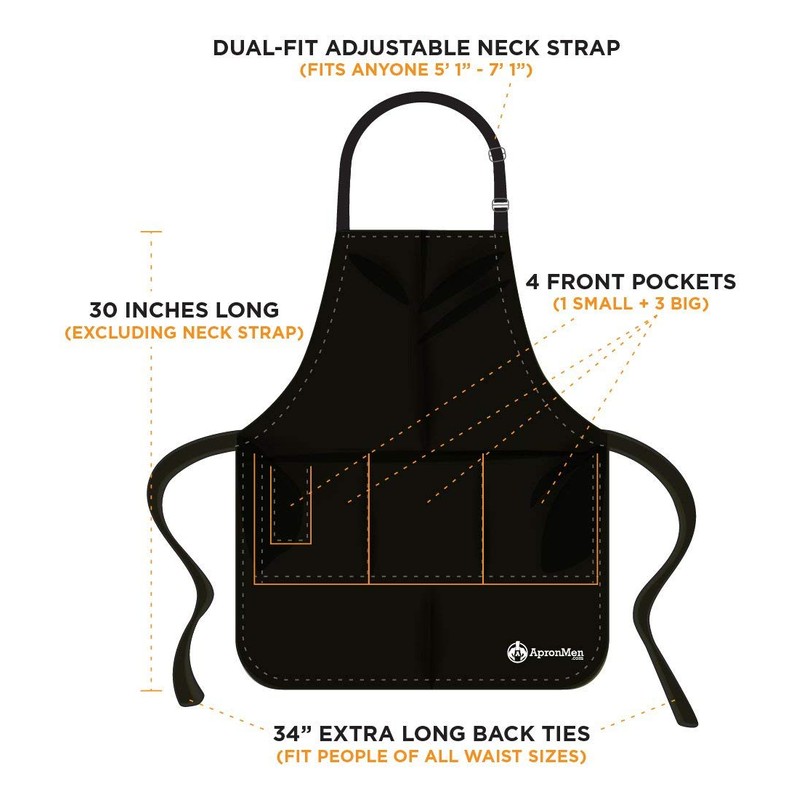 ApronMen, Hook 'Em Cook 'Em BBQ Grill Adjustable Apron for
