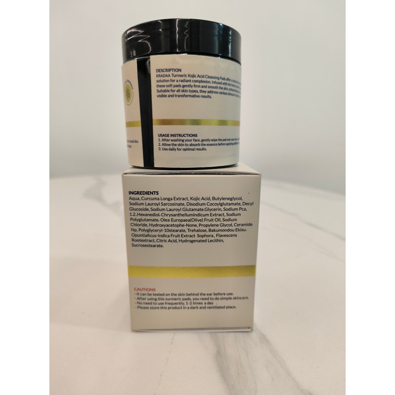 KRADAA TURMERIC & KOJIC ACIDCLEANSING PADS,Make-up removing preparations,Lab Tested –