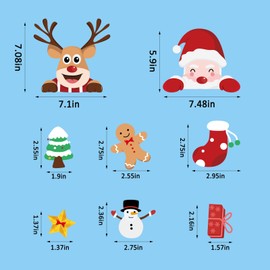 Christmas Window Clings, 56Pcs HiloPack Indoor Christmas Window Decorations for Glass Windows, Cute Santa Snowman Snowflake Winter Clings Holiday Decor, Xmas Window Stickers Decals Reusable