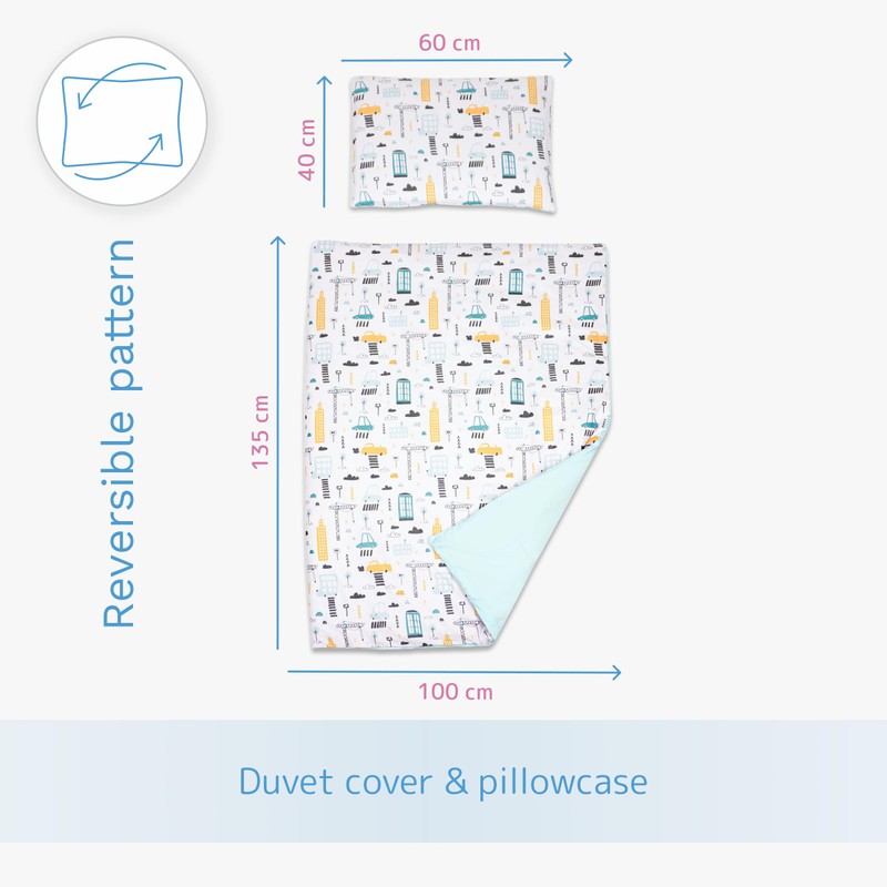 100% Cotton Cot Bed Duvet Cover & Pillowcase Set pattern