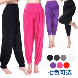 2020 New Cross-Border Modal Lantern Yoga Pants for Women - Loose Plus Size Square S/Black Pants 3ea
