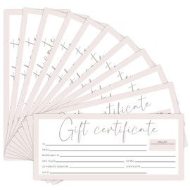 CIAEXRN Gift Certificates for Business, Light Pink Blank Gift Cards Certificates, Gifts for Salon Restaurants Spa Birthday Marriage Client Vouchers -06