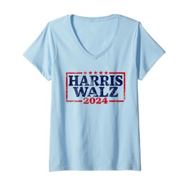 Womens Harris Walz 2024 Election Kamala Harris Tim Walz 2024 V-Neck T-Shirt