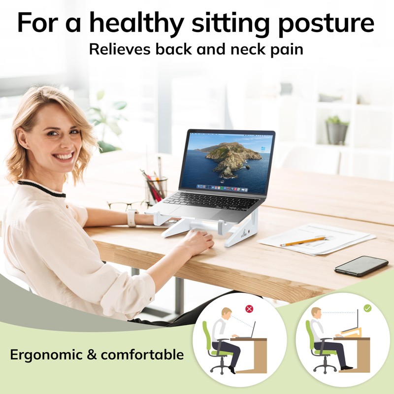 MY FAT GORILLA Bamboo Laptop Stand, Ergonomic Universal Holder for