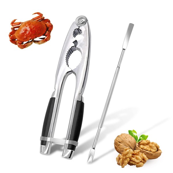 Zueyen Nutcracker with Non-Slip Handle, Nutcracker Walnut Cracker, Heavy Duty