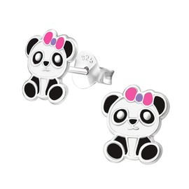 Panda Earrings 925 Sterling Silver