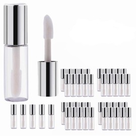 Lip Gloss Tube, Empty Lip Gloss Bottle Set, 45 Pieces Mini 1.2 ml Lip Balm Cute Bottle Empty Cosmetic Container Tube Travel Gloss Accessories