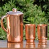 Copper Jug and 2 Tumblers for Ayurveda Health Benefit, Pure