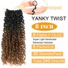 Aksice 8 Inch Yanky Twist Crochet Hair for Black Women