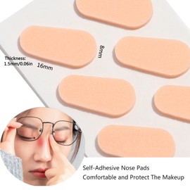 Nose Pads Self Stick Foam Eye Glass Nose Pads Anti Slip Eyeglass Nose Pads for Sunglasses Glasses Children's Glasses 16 Pairs (Black Color/1.5mm)