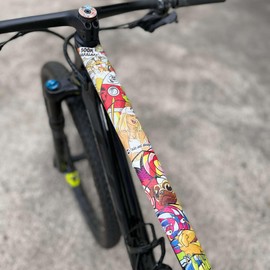 Riesel Design - Frame Protection Tape, 17-Piece Set - Bicycle Frame Protector, Mountain Bike Frame Guard, Honeycomb Material, Tool Free Installation - Frame:Tape 3000 - Stickerbomb Eyecatcher