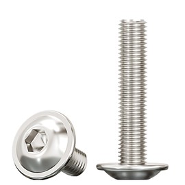 Drenky 10 Pcs Flanged M8 X 35mm Stainless Steel Pan Head Machine Screws with Flat Head and Hexagon Bolt, Rustproof