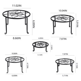 Autopromake 5 Pack Metal Plant Stands,Heavy Duty Potted Holder for Flower Pot,Indoor Outd...