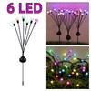 4 Pack 6 LED Solar Firefly Garden Lights with Warm