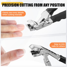 Nail Clippers for Seniors Thick Nails with Angled Head, Large Toenail Clippers for Thick Toenails with Wide Opening, Heavy Duty Sharp Fingernail Clipper with Catcher Gifts for Men Women Adults