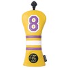 Yellow Number 8 Soft PU Leather Golf Club Headcover for