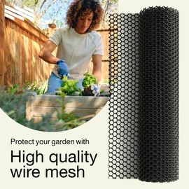 MAPORCH Plastic Wire Mesh Fence 15.7IN x 10FT Roll, 2-Pack Black - Ideal for Poultry, Dogs, Rabbit, Snake Barrier & Gardening - Durable Plastic Chicken Wire Mesh - Versatile Plastic Fencing