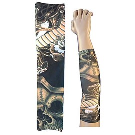 Tattoo sleeve - sleeve - fake tattoo - skeleton - skull - death - dragon - reptile - snake - roses - tattoo - half sleeve - tribal - original gift idea - w98 - ts93