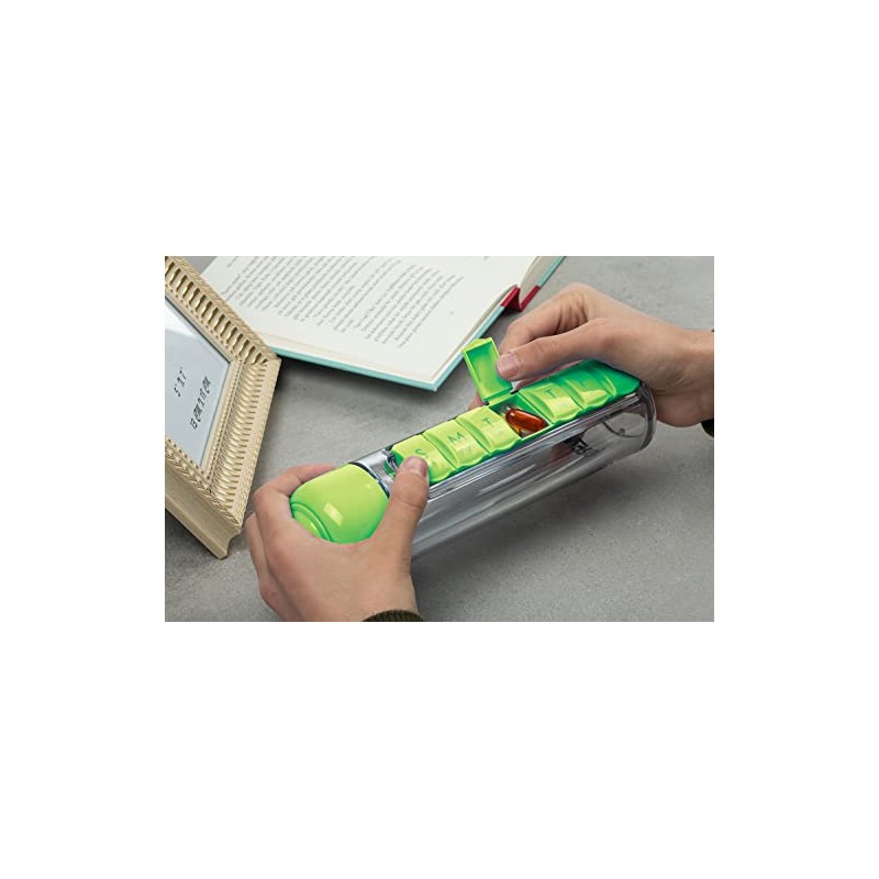 Portable 3-in-1 Water Bottle & Pill Organizer - 400ml